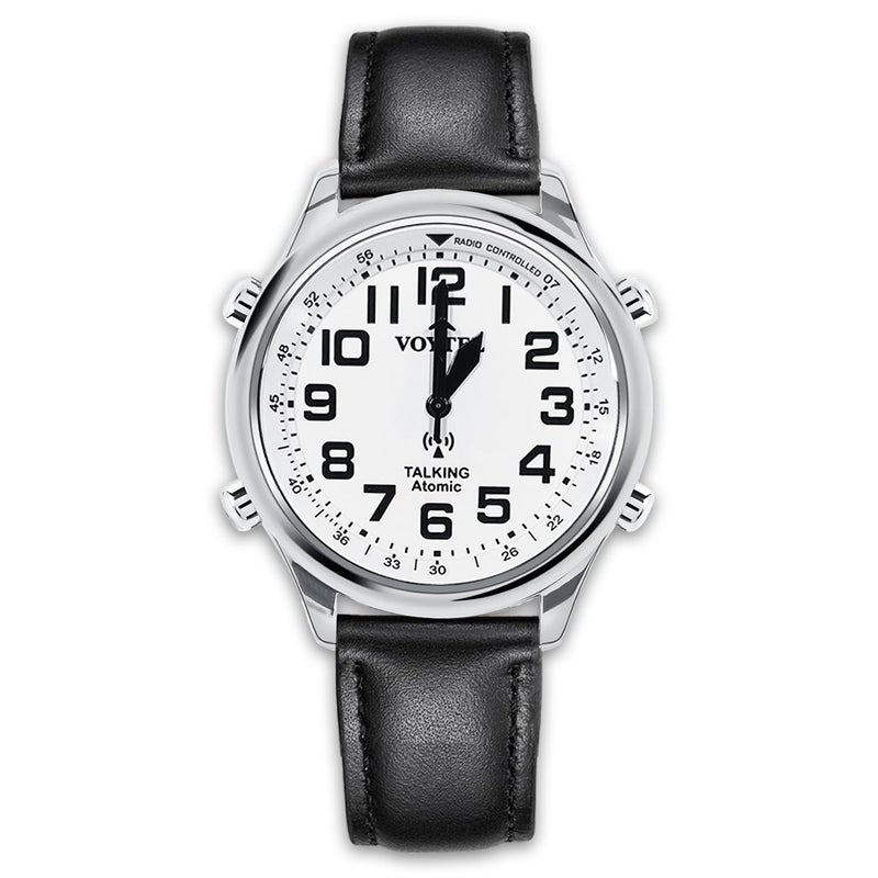 MAUJOY VOYTEL Mens Atomic Talking Watch Sets Itself Alarm Speaks Time Day Date for Elderly Impaired Sight or The Blind